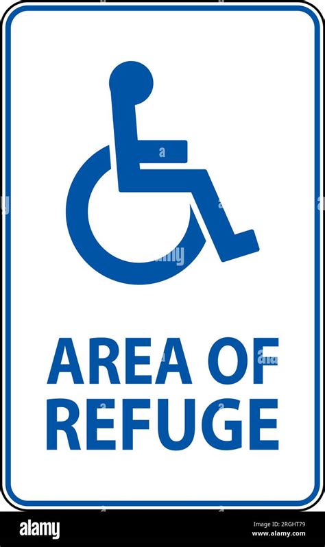 Floor Sign Area of Refuge, with Handicap Symbol Stock Vector Image & Art - Alamy