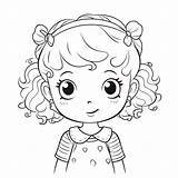 Klein Meisje Stripfiguur Kleurplaat Pagina Overzicht Schets Tekening  sketch template
