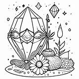 Boho Crystal Ball Coloring Page · Creative Fabrica sketch template