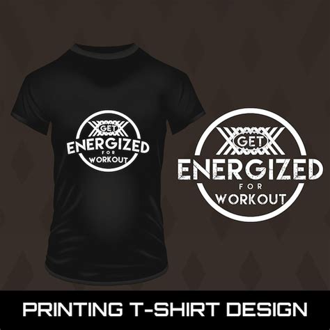 Gym fitness Energized workout Shirt Design | Premium AI-generated vector