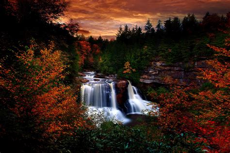 autumn, Fall, Waterfall, Tree, Foliage Wallpapers HD / Desktop and ...