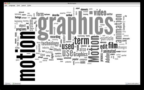 Motion Graphics Wordle | Some fuel for my motion graphics cl… | Flickr