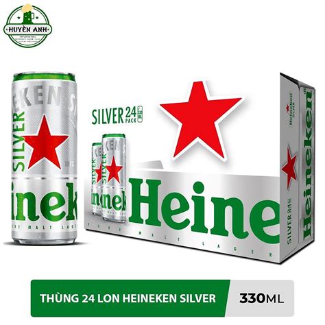 Bia Heineken Silver Lon Cao 330ml - 24 Lon - Bia Nội Địa