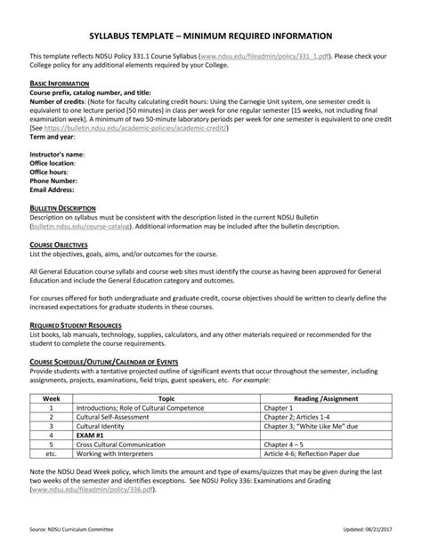 47 Editable Syllabus Templates (Course Syllabus) ᐅ TemplateLab