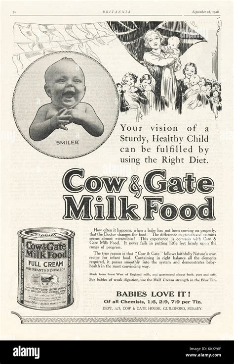 1928 UK Magazine Cow & Gate Milk Advert Stock Photo: 167010215 - Alamy