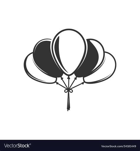 Balloons silhouette isolated on white background Vector Image