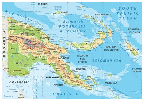 Physical Map Of Papua New Guinea Ezilon Maps | Porn Sex Picture