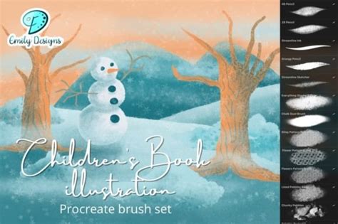 Children’s Book Illustration Brush Set Graphic by Emily Designs ...