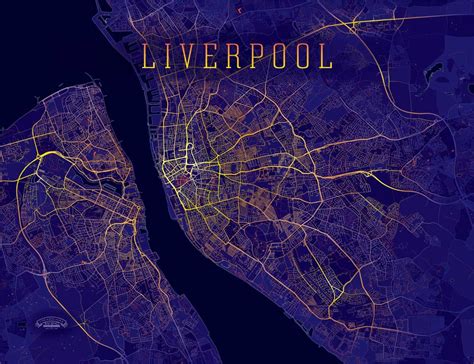 Liverpool Wrapped Canvas Map Art | City Print Series | Waterproof Charts