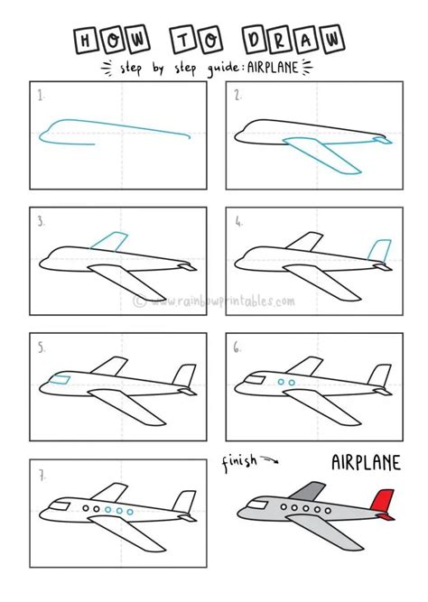 How To Draw a Cartoon Airplane for Small Kids (EASY Step by Step Guide) - Rainbow Printables