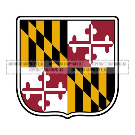 Maryland Flag Shield INSTANT DOWNLOAD Vector .eps, .dxf, .svg .png ...