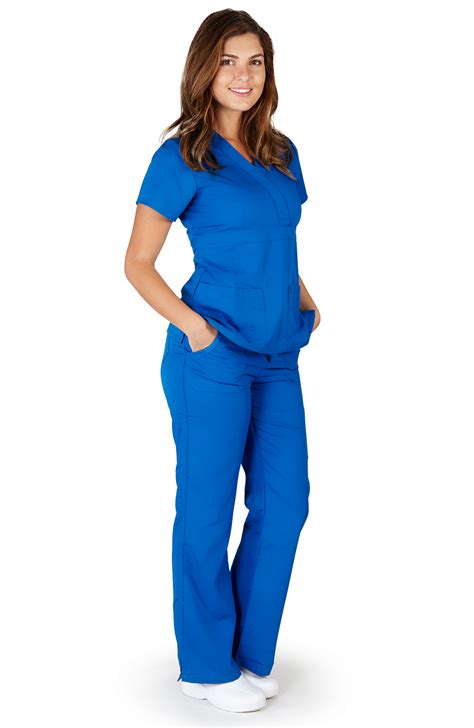 Ultra Soft Medical Nurse Uniform Premium Womens Junior Fit Mock Wrap ...