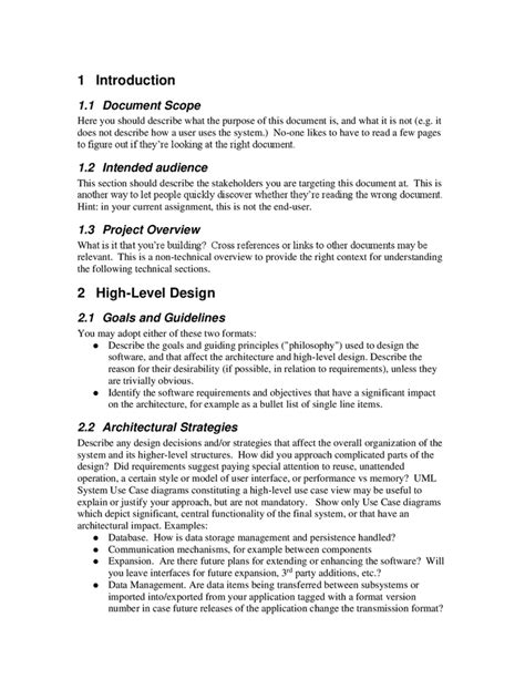 Design document template in Word and Pdf formats - page 3 of 6