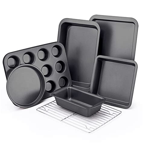 EatEx Nonstick Carbon Steel Bakeware Set 15-Piece Baking Tray Set With ...