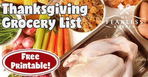 Thanksgiving Grocery List - My Fearless Kitchen