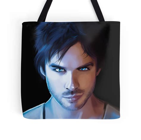 "Damon Salvatore Vampire Diaries Fan Art Print" Tote Bags by ...