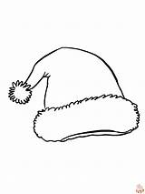 Santa Hats Coloring Pages sketch template