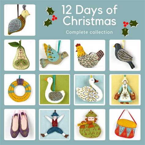 12 Days of Christmas Felting Pattern Book to Decorate Your | Etsy | Felt crafts kits, Felt ...