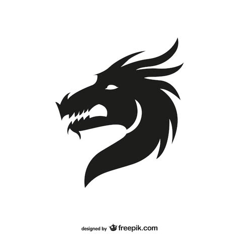 Premium Vector | Dragon head silhouette