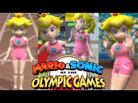 Mario & Sonic At The Olympic Games Beijing 2008 - All Princess Peach Animations - YouTube