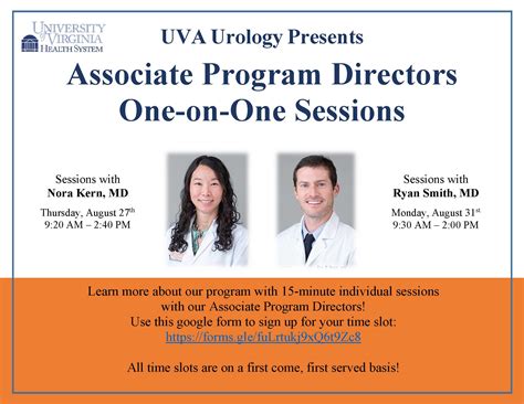 UVA Urology on Twitter: "Don't forget about our residency program one on one sessions via Zoom ...