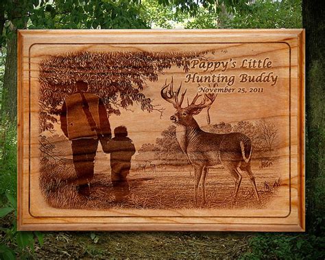 Laser Engraved Picture Plaque on Solid Wood - Etsy