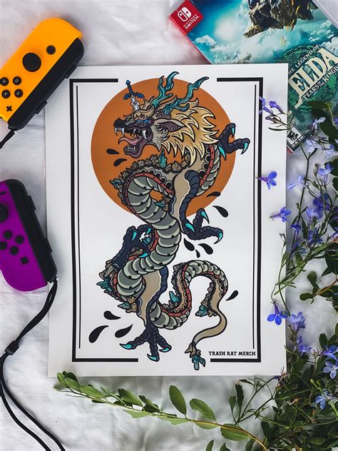 Light Dragon Tattoo Print From Zelda: Tears of the Kingdom - Etsy