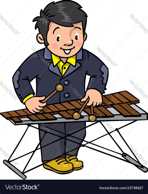 Funny musician or xylophone player Royalty Free Vector Image