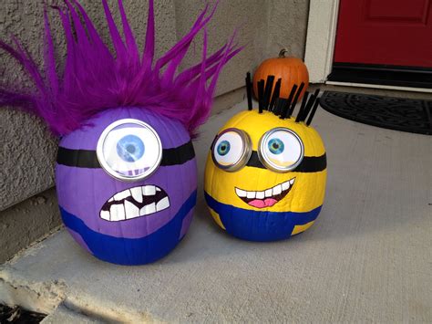 Minion pumpkins | Minion pumpkin, Painted pumpkins, Pumpkin carving