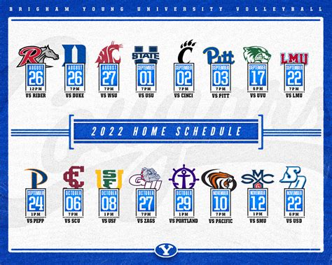 BYU women’s volleyball releases 2022 schedule | byucougars.com