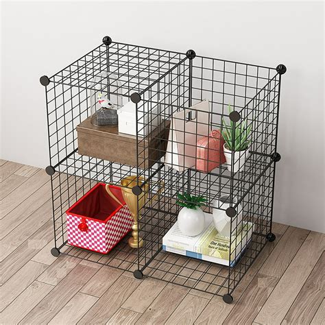 Wire Cube Storage, Metal Grid Organizer, 4-12Cube Modular Shelving Unit ...