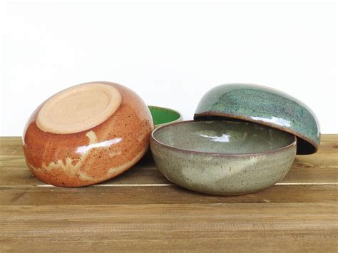 Stoneware Pottery Bowls Set of 4 Ceramic Soup Bowls 4