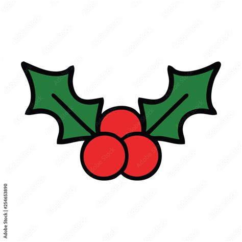 cute cartoon christmas holly Stock Vector | Adobe Stock