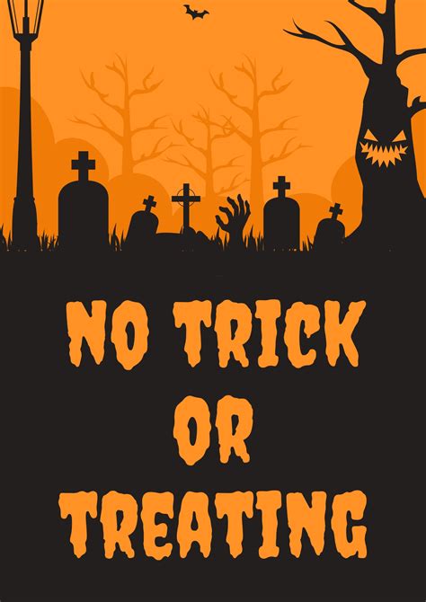 No trick or treating sign (free printable) - Mrs Pinch