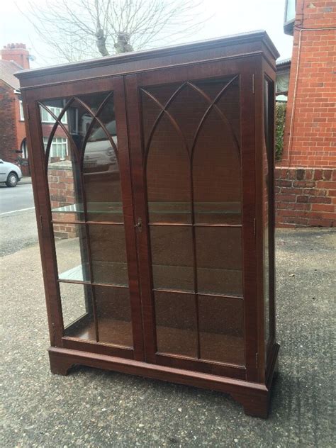 Vintage dark wood/glass display cabinet | in Barnsley, South Yorkshire | Gumtree