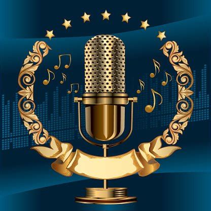 Golden Microphone Stock Clipart | Royalty-Free | FreeImages