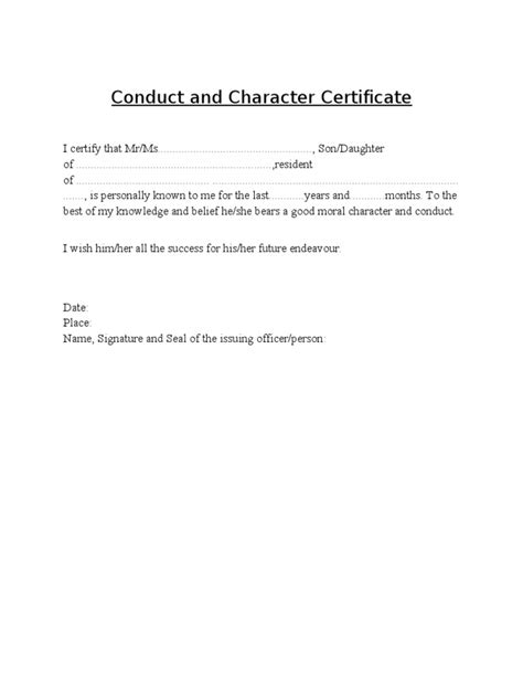 character certificate format by gazetted officer pdf download - Scribd india