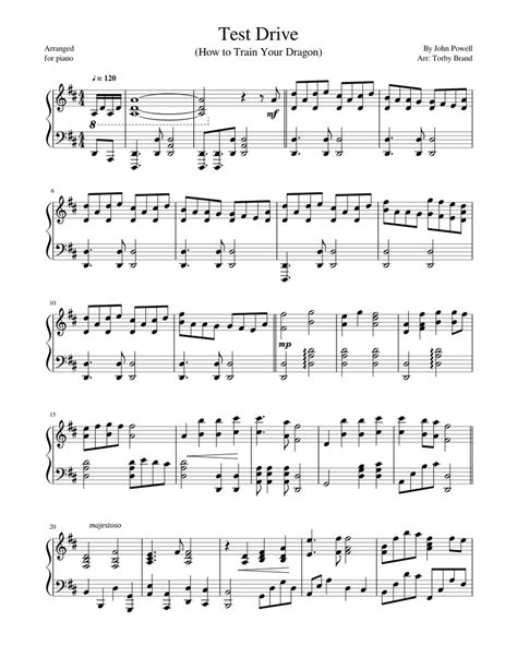 Test Drive (How to Train Your Dragon) Sheet music for Piano (Solo) | Musescore.com