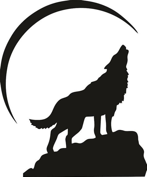 Wolf Howling at the Moon Silhouette, Wolf Clip Art, Moon svg, Moon ...