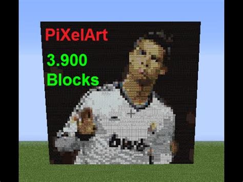 Minecraft : C.Ronaldo Pixel Art (3.900 Blocks) - YouTube