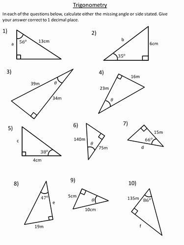 Soh Cah Toa Worksheets