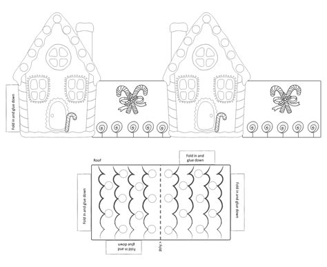 3d Gingerbread House Template Free Printable - Printable Templates Free