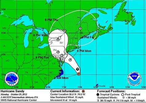 Hurricane Sandy path: Superstorm's sights still set on mid-Atlantic ...