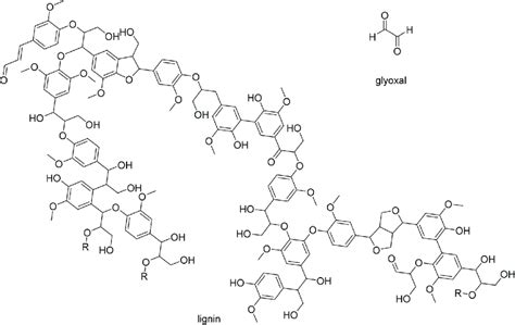 Representation of lignin structure and glyoxal. | Download Scientific Diagram