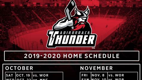 THUNDER ANNOUNCE 2019-20 HOME SCHEDULE | Adirondack Thunder