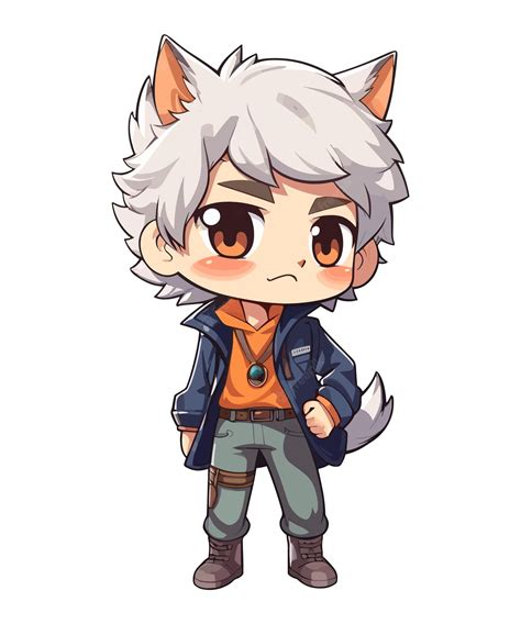 Premium PSD | Anime character with a fox tail