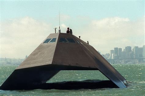 Sea Shadow - an experimental stealth ship built for the US Navy to test new technologies for ...