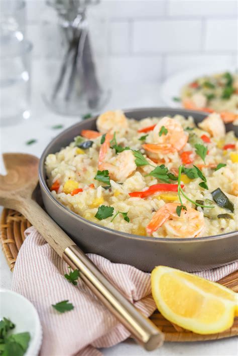 Easy Instant Pot Vegetable Shrimp Risotto — Honest Grub, Honest Foodie