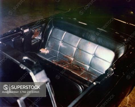 Photograph of the Kennedy limousine after assasination, Dallas. Dated 1963 - SuperStock