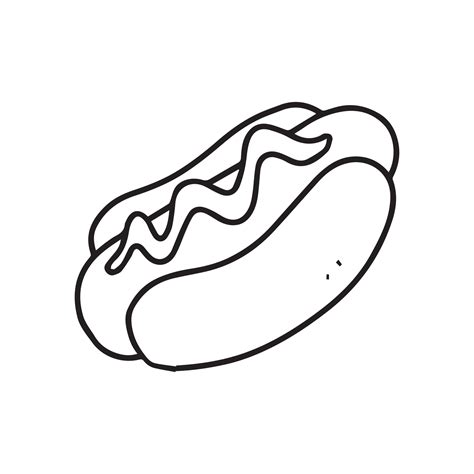 Plain Hot Dog Drawing